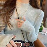 Znbbw Sweater Women Fashion New Stretch Basic Tops Knitted Pullovers Long Sleeve Bottoming Jumper Ladies Sweater New
