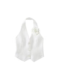 Znbbw TRAF 2023 Women Tops Short Flower Embellished Monochrome Casual Vest Sleeveless Casual Tops Woman Female Top