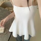 Znbbw Women's Crop Top Korean Version Summer Solid Colour Sleeveless Tank Tops