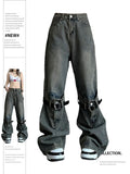 Znbbw Women's Vintage Blue Jeans Baggy Harajuku Y2k High Waist Denim Trousers Wide Jean Pants 2000s 90s Aesthetic Trashy Clothes 2024