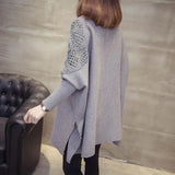 Znbbw Autumn And Winter New Loose Sweater Coat Women's Half-high Collar Pullover Wrap Swing Beading