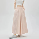 Znbbw Ice Silk Wide Leg Pants Women Summer Loose Korean Lazy Casual Ankle Length Pants Fashion High Waist All-match Streetwear
