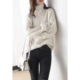 Znbbw Women Loose Sweater Winter Casual Chic Cashmere Oversize Thick Sweater Pullovers Pullover Female Long Sleeve