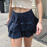 Znbbw Floral Ruffles Mini Skirt Women Balletcore Cute Elastic High Waist Summer A-line Skirts Y2k Harajuku Vintage Chiffon Falda