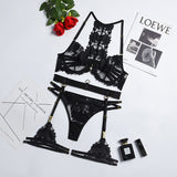 Znbbw Sensual Lingerie Panties Set Sexy Underwear Transparent Bra Hot Woman Thong Erotic Breves Sets 4-Pieces