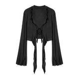Znbbw Streetwear Mesh T Shirt Women Fashion Slightly See Through Sexy Crop Tops American Style Beach Female Slim Bandage Tees