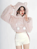 Znbbw Pink Lolita Kawaii Sweater Women Loose Japanese Sweet Fairy Hooded Tops Female Long Sleeve Korean Pullovers Winter 2024 New