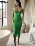 znbbw Sexy Halter Mesh Backless Camisole 2 Two Piece Skirt Set Club For Women 2023 Summer White Kint See Through Bodycon set