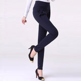 Znbbw Waist Harem Pants For Women Chic Pleated Stretch Straight Trousers Womens Elegant Office Lady Vintage Casual Pants
