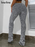 Znbbw Women Fashion Streetwear High Waist Striped Long Pants Bottoms 2023 Fall Autumn Clothes Wholesale Items For Business