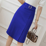 Znbbw Women Straight Skirts Vintage Korean Fashion Office Lady OL Style Stretch High Waist Wrap Hip Midi Skirts jupe femme 0410