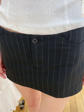 Znbbw Stripes Straight Mini Skirts Women Summer Sexy Low Low Rise Pockets Short Falda Female Streetwear Sweet Cotton Skirt Y2k