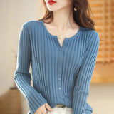 Znbbw Women's Cardigan Solid Colour Sweater Autumn Winter Slim Casual Cardigan Sweater