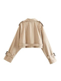 Znbbw TRAF Women Spring Autumn Fashion Slim Jacket Office Lady Simple Casual Short Sweet Solid Double Breasted Jacket Coat Top