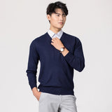 Znbbw Men Cashmere Sweater 2023 Autumn Winter Casual Solid Color Long Sleeve Knitted Pullovers Top Male Soft Warm O-Neck Jersey Jumper