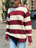 Znbbw Cotton Thick Knitted Sweater Women Autumn Round Neck Casual Loose Pullovers Tops Vintage Sweet Oversized Sweaters Female