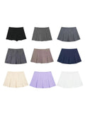Znbbw 2023 Spring Autumn Fashion Pleated Shorts Skirt Casual Women Solid Color Simple Mini Skirt Bottom Female