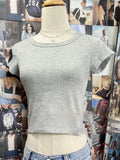 Znbbw Cotton Solid Slim Crop Top Women Casual Harajuku Round Neck Short Sleeve T Shirt Female Y2k Streetwear Summer Basic Tees