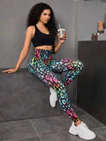 Znbbw 3D Print Tie Dye Sports Pants Women Seamless Leggings High Waist Fitness Push Up Leggings Gym Clothing Workout Tights