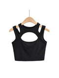 Znbbw Summer NEW Arrival Women Solid Color Sexy Causal 2 Piece Croped-Tops Tanks For Ladies