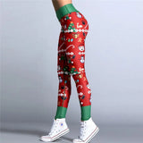 Znbbw Women Sexy Christmas Leggings High Waist Skinny Legging Fitness Ladies Printed Workout Leggings Stretch Trousers Pants