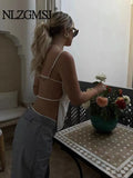 Znbbw TRAF Women Tank Solid Female Slim Sleeveless Casual Vest Crop Top For Ladies Backless Camis Women Vest