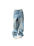Znbbw Women Blue Jeans Y2k Vintage High Waist Baggy Cowboy Pants Aesthetic Harajuku Denim Trousers 90s Trashy Emo 2000s Grunge Clothes