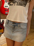 Znbbw Blue Low Waist Denim Skirts Casual Chic Pockets A-line Summer Mini Skirts Women Y2k Streetwear Harajuku Slim Faldas 2024