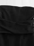 Znbbw TRAF Ruched Dress Woman Black Long Dresses For Women 2023 Sexy Backless Midi Dress Chic Female Evening Party Dresses
