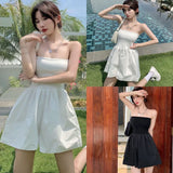 Znbbw Women's Shorts Waist Thin Temperament Korean Version Of High Waist Casual Tube Top Joint Shorts