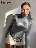 Znbbw Women Fashion Long Sleeve Streetwear Club Crop Tops T Shirts Tees 2023 Spring Autumn Wholesale Items For Business