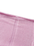 Znbbw Women Pink Wrap Chest Tube Tops Solid Color Knitted Hollow-Out Boat Neck Strapless y2k Tank Tops Summer Backless Bandeau Tops