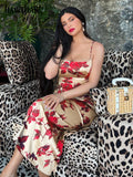 Znbbw Women Floral Printed Bodycon Party Beach Vacation Midi Dress Streetwear 2023 Summer Clothes Wholesale Items For Business