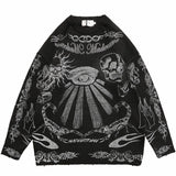 Znbbw Punk Skeleton Graphic Sweater Women Oversized Hip Hop Streetwear Winter Oversize Pullover Sweater Y2K Men Fashion Sweaters