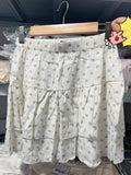 Znbbw Floral Ruffles Mini Skirt Women Balletcore Cute Elastic High Waist Summer A-line Skirts Y2k Harajuku Vintage Chiffon Falda