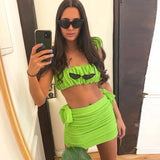 Znbbw Women's Outfits Skirt Suit Solid Color Pleated Double Sides Strap Sling Slim Vest + High Waist Skirt Simple Two-piece Set