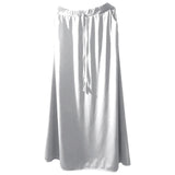Znbbw High Waist Solid Long Skirts Fashion Summer Women Loose Drawstring Maxi Skirts Oversized Pleated Floor-length Skirts