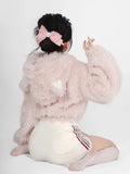 Znbbw Pink Lolita Kawaii Sweater Women Loose Japanese Sweet Fairy Hooded Tops Female Long Sleeve Korean Pullovers Winter 2024 New