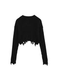 Znbbw TRAF Casual Autumn Winter Women Crop Sweater Pullovers Long Sleeve O-Neck Chic Sweater Female Slim Knit Jumper Tops