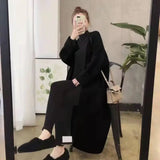 Znbbw Cardigan Female 2024 Korean Spring and Autumn New Sweater Coat Women Loose Medium Length Versatile Knitted Cardigan