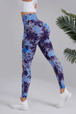 Znbbw Peach Yoga Pants Women's Dual Color Tie Dye Tie Float High Waist Sports Leggings Lifting Hip Running Fitness Leggings