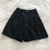Znbbw Waist Cotton Linen Wide Leg Shorts Women Summer Solid Loose Simple Pants Korean Lady Baggy Casual Knee Length Shorts New