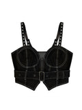 Znbbw Top Women Sexy Black Vintage Denim Crop Tops Summer Camisole Fashion Casual Female Gothic Y2K Sleeveless Off Shoulder Vest