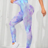 Znbbw 3D Print Tie Dye Sports Pants Women Seamless Leggings High Waist Fitness Push Up Leggings Gym Clothing Workout Tights