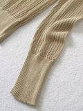 Znbbw TRAF 2023 Women Summer Vintage Solid Pullover Knitted Sweater Slim O-Neck Long Sleeve Female Casual Chic Tops