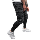 Znbbw summer 2024 new skinny jeans men hip hop sweatpants cargo jeans men high street Men's jeans slim denim long pants
