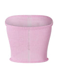Znbbw Women Pink Wrap Chest Tube Tops Solid Color Knitted Hollow-Out Boat Neck Strapless y2k Tank Tops Summer Backless Bandeau Tops