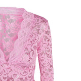 Znbbw Women Flared Sleeve See Through Mesh Long Sleeve Shirts Slim Fit V-Neck Solid Color Party Street T Shirt Top 0410