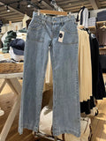 Znbbw Women Casual Low Waist Straight Jeans American Fashion Streetwear Pocket Wide Leg Denim Pants Female Summer Retro Baggy Trousers