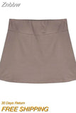 Znbbw y2k dark mini skirt Korean fashion casual skirt 90s vinatge summer irregular split high waist elastic sports skirt women
